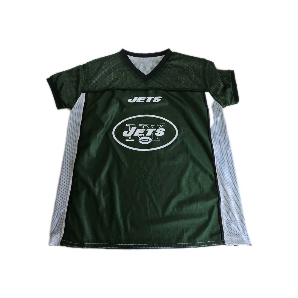 New York Jets NFL Flag Football Jersey Youth XLARGE Reversible Green‎ White Top